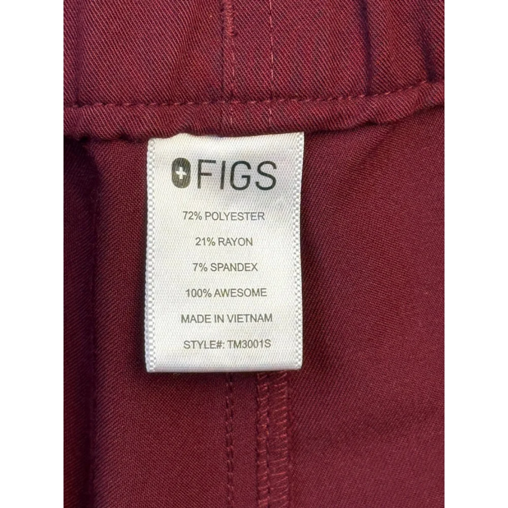 Men's FIGS L Maroon Grey Technical Cargo Scrub Pants